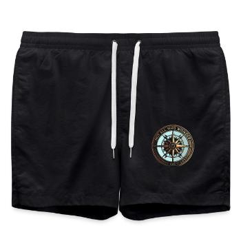 Boussole Tous ceux qui errent ne sont pas perdus - Short de bain - noir - Devant - AI Model Male 185 light (185cm)