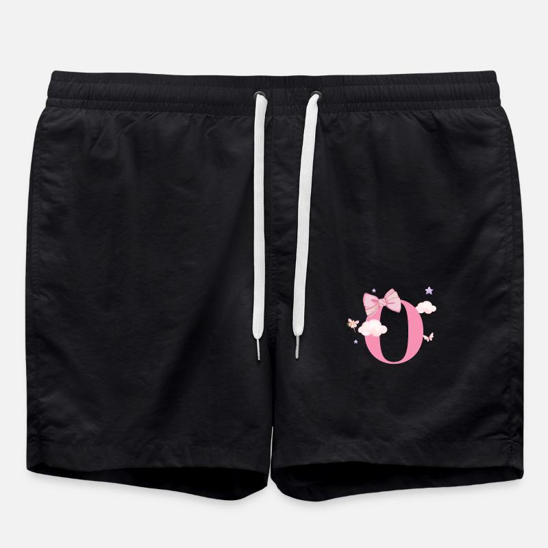 Lettre o rose nuages - Short de bain - noir