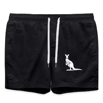 Elegante Känguru-Silhouette stilisiertes Tiermotiv - Badeshorts - Schwarz - Vorne - AI Model Male 185 light (185cm)