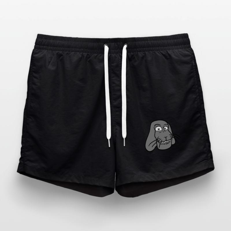 Bunny Rabbit Funny Face Grimace Grin Swim Trunks