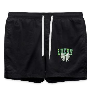 Lucky Schleife - Badeshorts - Schwarz - Vorne - AI Model Male 185 light (185cm)