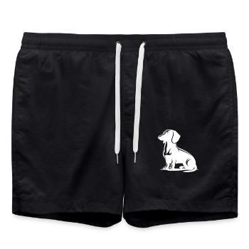 Teckel loyal Silhouette de chien de chasse élégant - Short de bain - noir - Devant - AI Model Male 185 light (185cm)