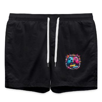 Chemise de manette rétro Game Over - Short de bain - noir - Devant - AI Model Male 185 light (185cm)