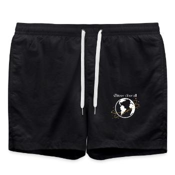 Glitzer überall–Funkelndes Weltkugel Shirt-Design - Badeshorts - Schwarz - Vorne - AI Model Male 185 light (185cm)