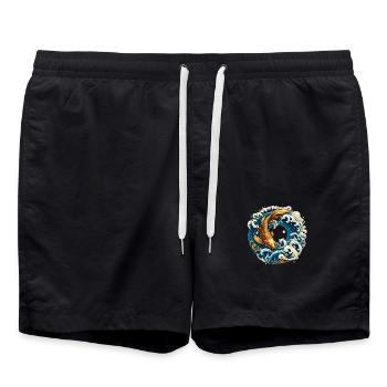 Koifish Chinese Style - Swim Trunks - black - Front - AI Model Male 185 light (185cm)