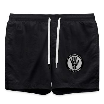Les voleurs à l’étalage s’unissent - Short de bain - noir - Devant - AI Model Male 185 light (185cm)