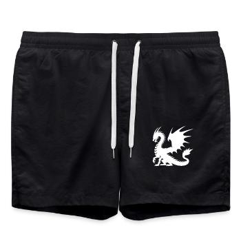 Fier et imposant dragon aux grandes ailes - Short de bain - noir - Devant - AI Model Male 185 light (185cm)