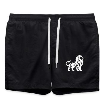 Tribal lion with wild mane - Swim Trunks - black - Front - AI Model Male 185 light (185cm)