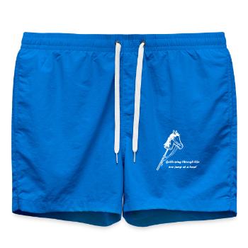 Galloping through life - white - Hobby Horsing - Badeshorts - Cobalt blue - Vorne