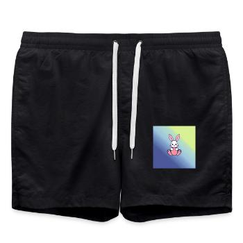 Osterei und Hase - Badeshorts - Schwarz - Vorne - AI Model Male 185 light (185cm)