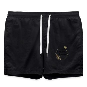 Demoiselle d’honneur doré floral - Short de bain - noir - Devant - AI Model Male 185 light (185cm)