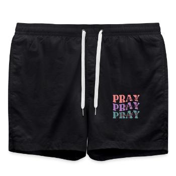 Pray On It Pray Over It Pray Through It - Badeshorts - Schwarz - Vorne - AI Model Male 185 light (185cm)