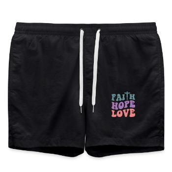 Foi Espoir Amour - Short de bain - noir - Devant - AI Model Male 185 light (185cm)