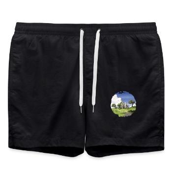 The Church in ruins - Swim Trunks - black - Front - AI Model Male 185 light (185cm)