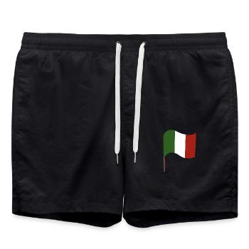 Italienische Flagge im Wind - Badeshorts - Schwarz - Vorne - AI Model Male 185 light (185cm)
