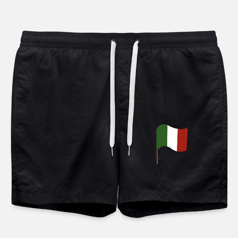 Drapeau italien au vent - Short de bain - noir