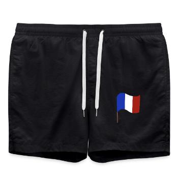 Drapeau français - Short de bain - noir - Devant - AI Model Male 185 light (185cm)