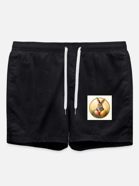 Bunter Ostertraum - Badeshorts - Schwarz