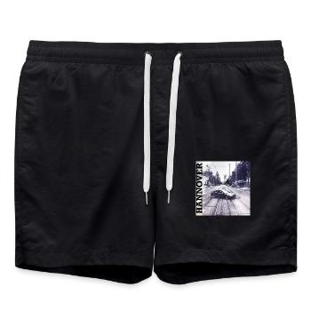 HANNOVER - Auto auf Schiene in „schwarz“ - Badeshorts - Schwarz - Vorne - AI Model Male 185 light (185cm)