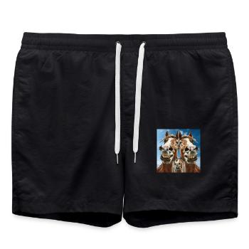 Familie Pferdinand - Badeshorts - Schwarz - Vorne - AI Model Male 185 light (185cm)