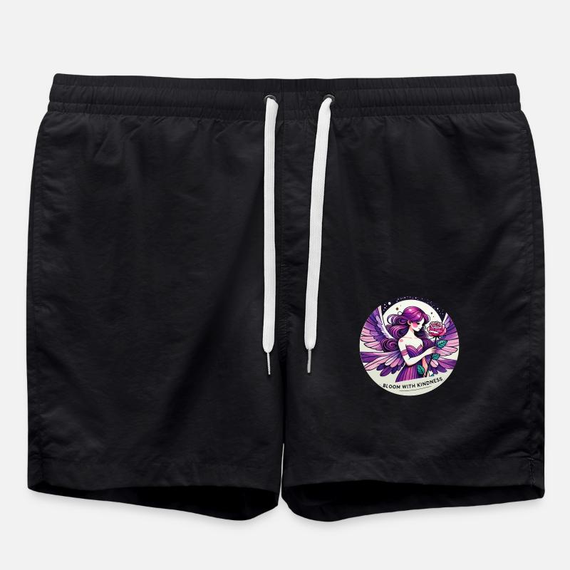 Bloom with Kindness - Swim Trunks - black