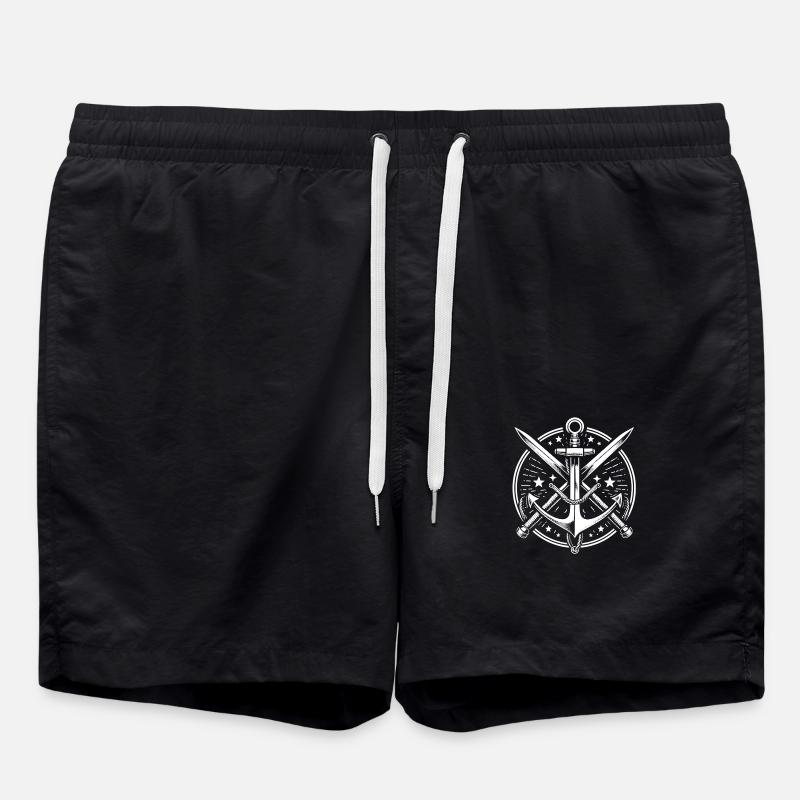 Anchors and Swords - Swim Trunks - black