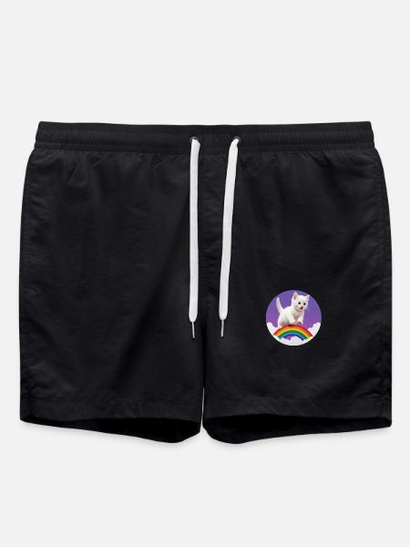 White Kitten Rainbow 2 - Swim Trunks - black