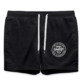 Original depuis avril 1978 cadeau anniversaire avr - Short de bain - noir - Devant - AI Model Male 185 light (185cm)