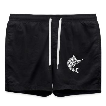 Schneller Schwertfisch - Eleganter Fächerfisch - Badeshorts - Schwarz - Vorne - AI Model Male 185 light (185cm)
