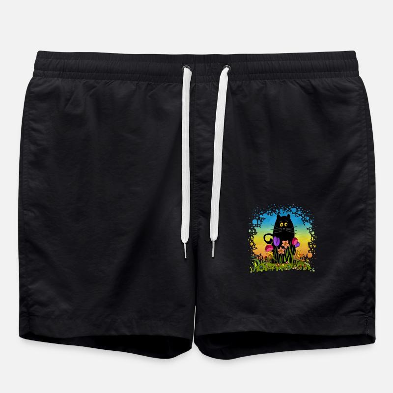 Cat - Swim Trunks - black