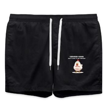 Jeu de poulet blanc - Short de bain - noir - Devant - AI Model Male 185 light (185cm)