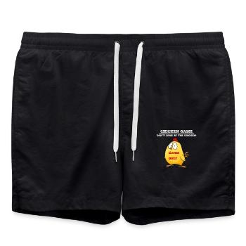 Jeu de poulet blanc - Short de bain - noir - Devant - AI Model Male 185 light (185cm)