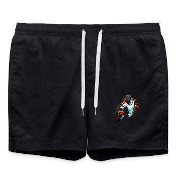 Neon-Weltraum-Fechter - Badeshorts - Schwarz - Vorne - AI Model Male 185 light (185cm)