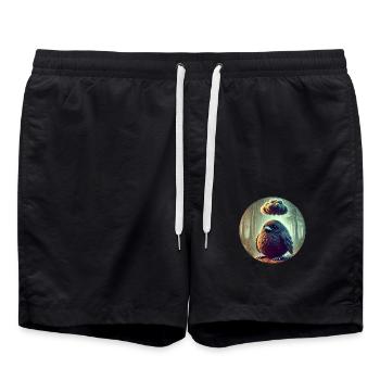 Sad Crow in the Rain - Swim Trunks - black - Front - AI Model Male 185 light (185cm)