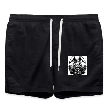 Ostern 2 - Badeshorts - Schwarz - Vorne - AI Model Male 185 light (185cm)