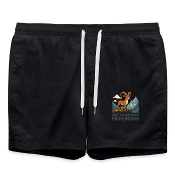 Steinbock - Badeshorts - Schwarz - Vorne - AI Model Male 185 light (185cm)