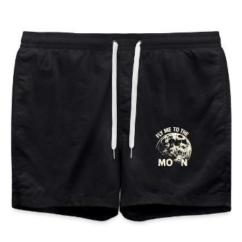 Fly me to the Moon - Badeshorts - Schwarz - Vorne - AI Model Male 185 light (185cm)