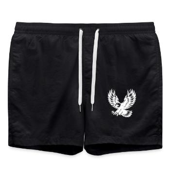 Majestic Mighty Eagle in Attack Flight - Swim Trunks - black - Front - AI Model Male 185 light (185cm)