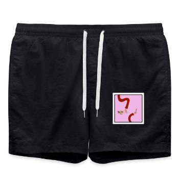 Ramen Date - Swim Trunks - black - Front - AI Model Male 185 light (185cm)