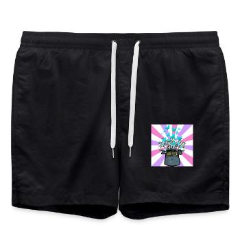 Chapeau Conjure Printemps Début Fleurs Fleur - Short de bain - noir - Devant - AI Model Male 185 light (185cm)