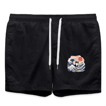 Chat vague - Short de bain - noir - Devant - AI Model Male 185 light (185cm)