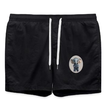 Elefant - Badeshorts - Schwarz - Vorne - AI Model Male 185 light (185cm)