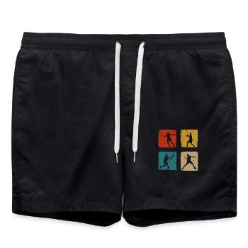 Tennis Mama Tennisspieler Spruch Geschenk Sport - Badeshorts - Schwarz - Vorne - AI Model Male 185 light (185cm)