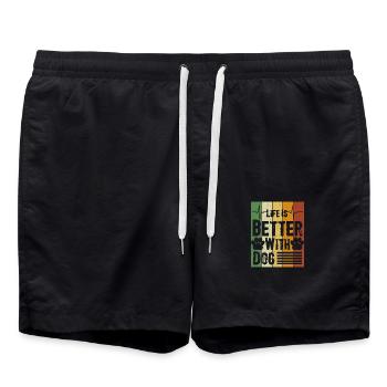 Gift Saying Pets Dog Dog Love - Swim Trunks - black - Front - AI Model Male 185 light (185cm)