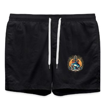 Logo de requin - Short de bain - noir - Devant - AI Model Male 185 light (185cm)