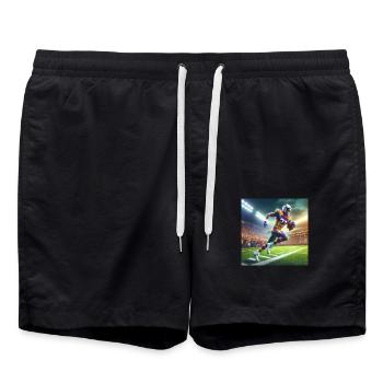 Football für kleine und große . - Badeshorts - Schwarz - Vorne - AI Model Male 185 light (185cm)