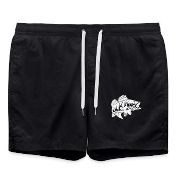 Vintage Perch Fish Design for Real Anglers - Swim Trunks - black - Front - AI Model Male 185 light (185cm)