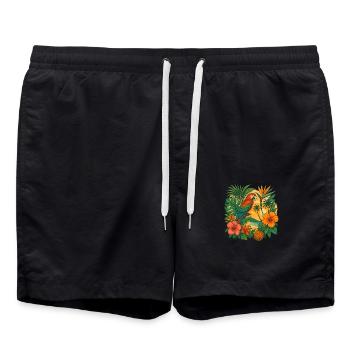 Tropical Collage - Short de bain - noir - Devant - AI Model Male 185 light (185cm)