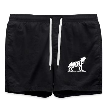 Loup Power Animal - Totem Spirituel Animal Design - Short de bain - noir - Devant - AI Model Male 185 light (185cm)