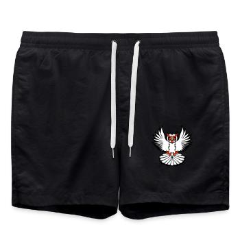 hibou oiseau aigle hibou hibou oiseau de nuit chouette effraie volant cool - Short de bain - noir - Devant - AI Model Male 185 light (185cm)